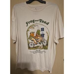 Frog and Toad Best Friend Beige Graphic T-Shirt 3XL NWT Grapic